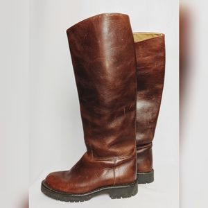 J. Crew Lug Sole Brown Leather Riding Boots Sz 38